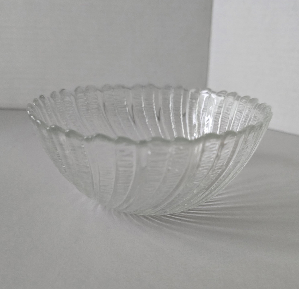 Set of 6 Vintage Arcoroc France Seabreeze Clear Glass Swirl Bowls 5.5"